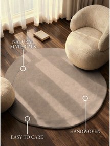Béžový ručne tkaný okrúhly koberec s prímesou vlny ø 160 cm Kari Organic – Villeroy&amp;Boch