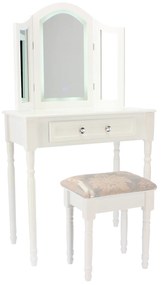 DomTextilu Luxusný toaletný stolík v bielej farbe s praktickým LED osvetlením 47145 Biela