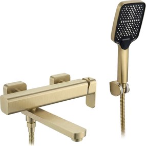 Rea Arlo, vaňová batéria s ručnou sprchovou súpravou, zlatá matná, REA-B0979