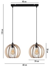 Luster na lanku DORO 2xE27/60W/230V