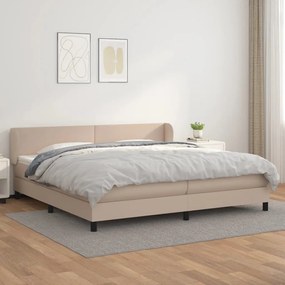 Boxspring posteľ s matracom kapučínová 200x200 cm umelá koža 3127216