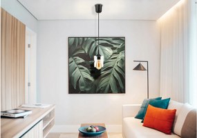 BERGE LED luster závesné stropné svietidlo E27 priehľadný sklenený štvorec