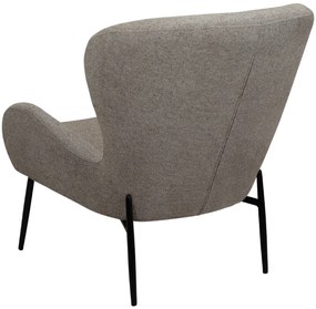 GLAM ČALÚNENÉ LOUNGE KRESLO pebble earth/black
