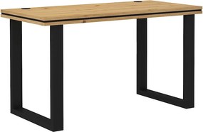 Písací stôl LUGANO 138 cm s hrubou doskou a kovovými nohami Farba: Dub artisan