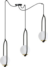 Závesné svietidlo Florence Spider, 3x biele sklenené tienidlo, b/g, U