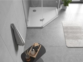 Mexen Flow päťuholníkový sprchový kút slim 80 x 80 cm, biely lesk - 46P108080