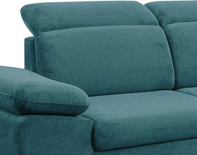 Rohová sedačka Aldon, petrolejová štruktúrovaná látka, pravý roh