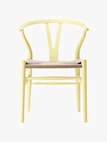 Drevená stolička's ručne tkanou sedacou plochou CH24 Wishbone Chair