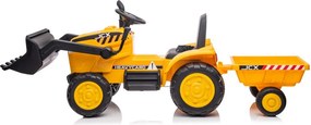 LEAN CARS Batériový traktor s prívesom S617 žltý