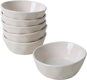 Súprava 6 kameninových misek Facetta 12 cm, béžová