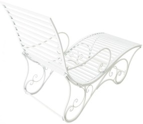 Kovová záhradné lehátko Amiens - Biela