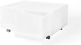 Modulárny úložný box Wave twin Mist s kolieskami 54,6 x 43,4 x 22 cm, široký - 2 zásuvky - kolieska