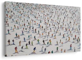 Vianočný obraz zimné radovánky na svahu