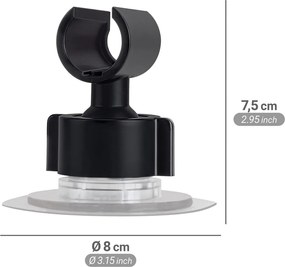 Čierny plastový držiak na sprchu bez vŕtania Libertà – Wenko