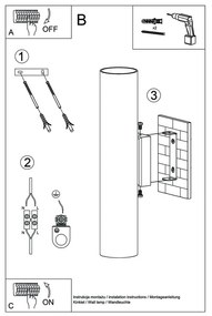 Čierne nástenné svietidlo Sollux Castro 2