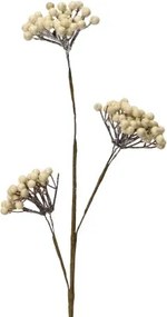 Umelá kvetina Krémové bobule na stonke, 50 cm%