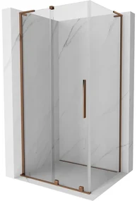 Mexen Velar L, sprchový kút s posuvnými dverami 120 x 70 cm, 8mm číre sklo, ružové zlato, 871-120-070-03-60
