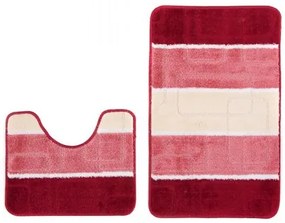 Sada kúpeľňových koberčekov MULTI B5020 červená dlaždice