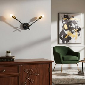 Toolight Toolight, nástenné svietidlo 2xE27 APP1119-2W, čierna-zlatá, OSW-01642