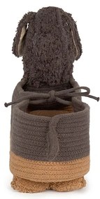 Tmavohnedý látkový detský kôš na hračky 59x16x23 cm Sparky – Lorena Canals