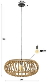 Luster 80-09 1L Stripes Drevo Mango  - Komfort-nábytok