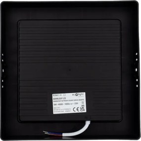 LED prisadený stropný panel – štvorec, 18 W, 1980 lm, čierny