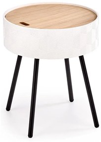 Konferenčný stolík AURA 45x38 cm biela/čierna/béžová