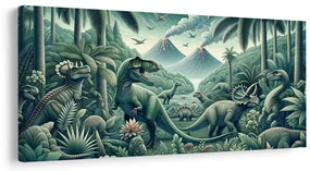 Obraz praveký svet dinosaurov v džungli