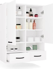 Horná závesná skrinka do kúpeľne Nina 66 cm biela