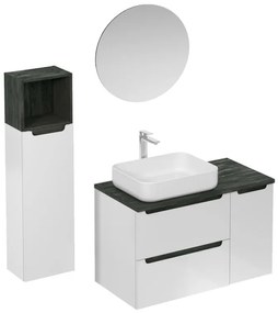 Kúpeľňová zostava s umývadlom vrátane umývadlovej batérie, vtoku a sifónu Naturel Stilla biela lesk KSETSTILLA018