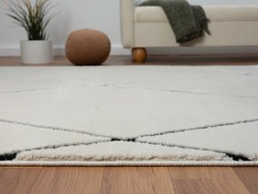 My Flair, Kusový koberec Moroccan Charm weiß, 190x240, čiernobiela, obývacia izba