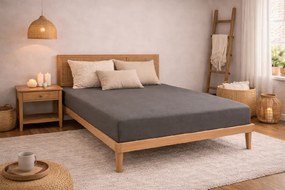 Kvalitex Luxusné bavlnené JERSEY prestieradlo s lycrou 90x200 cm - tmavo šedá