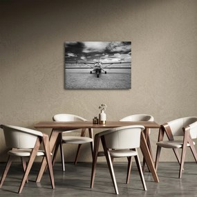 Obraz - Lietadlo čiernobiele (70x50 cm)