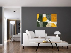 Obraz - Abstrakcia v olivovej farbe (90x60 cm)
