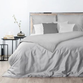 Exkluzívne strieborné posteľné obliečky z bavlneného saténu 3 časti: 1ks 160 cmx200 + 2ks 70 cmx80