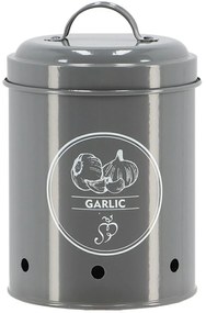 Kovová nádoba na cesnak Vintage Gray, 17,5x11,5 cm
