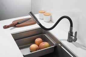 Gamma Flex 4000, stojanková drezová batéria s flexibilným ramenom, 2-funkčný výtok, čierna-grafitová, GMA-BFX-4000GM