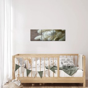 Obraz - Zajačí chvostík (s hodinami) (90x30 cm)
