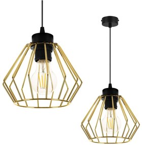 Závesné svietidlo Nuvola 1, 1x zlaté drôtené tienidlo