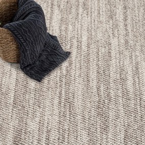 Dekorstudio Moderný okrúhly koberec LINDO 8843 - sivobéžový Priemer koberca: 120cm