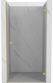 Mexen, Mexen Lunar-B Otočné pravé sprchové dvere 80 cm, transparentné, brúsené zlaté - 832-080-000-55-00-P