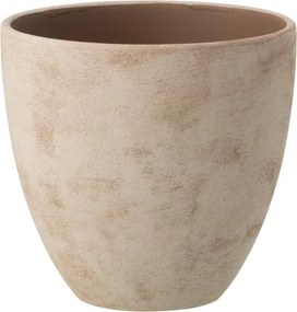 Béžový keramický obal na kvetináč Larigge M - Ø 20*19 cm