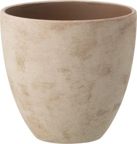 Béžový keramický obal na kvetináč Larigge M - Ø 20*19 cm