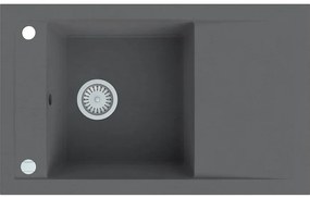 Granitový drez Merkury 1K 780x480 sivá