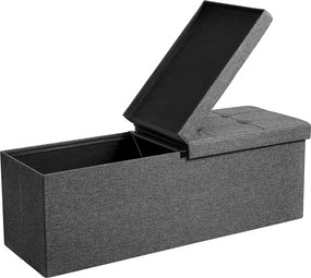Taburetka 120 L, skladacia úložná lavica, nosnosť 300 kg, tmavosivá