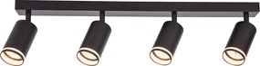 Bodové svietidlo Pipe Ring, 4x čierne kovové tienidlo, b