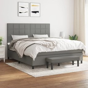 Boxspring posteľ s matracom tmavosivá 160x200 cm látka 3136606
