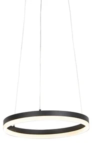Dizajnové závesné svietidlo čierne 40 cm vrátane LED 3-stupňové stmievateľné - Anello