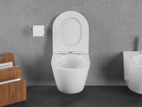 Mexen Lena, závesná WC misa 490x360x340 mm, Rimless Tornádo, biela lesklá, 3322XX00T