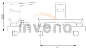 Invena Dokos, nástenná sprchová batéria, biela-chrómová, INV-BN-19-002-V